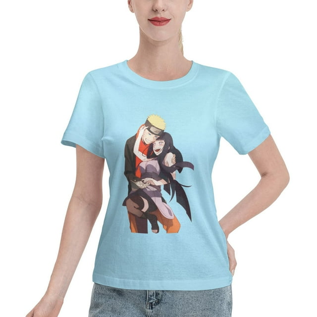 T-Shirt Basique à Manches Courtes pour Femmes Naruto Naruto Hinata