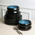 thumbnail image 4 of Stone Lain Lagoon 12-Piece Dinnerware Set Stoneware, Service for 4, Blue, 4 of 6