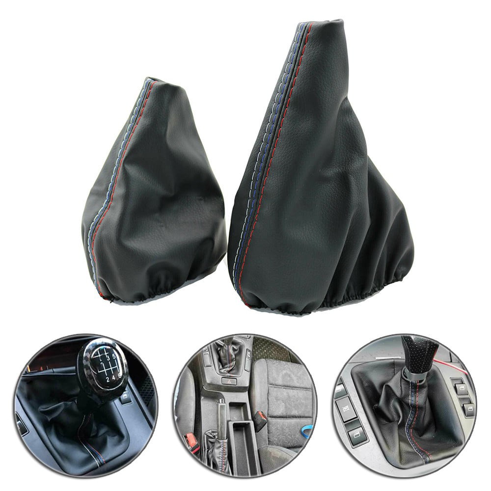 Console Armrest Cover & Boot Set BMW E36 92-99 Black Real Leather M Style Stripe 