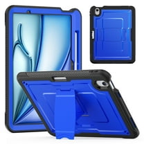 ELEHOLD Rugged Case with Pencil Holder For iPad 11th(A16) 2025/ 10th Gen 2022, Built-in Kickstand Double-Layer Protection Full-Body Shockproof Cover For iPad 11th(A16) 2025/ 10th Gen 2022,Blue