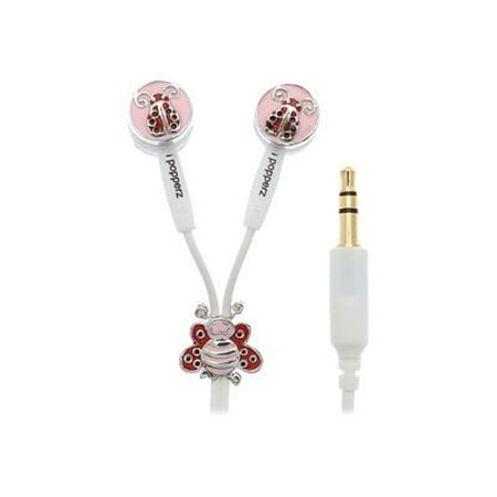 iPopperz Buddyz Lucky Ladybug - Earphones - in-ear - wired - 3.5 mm jack - pure white