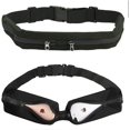 thumbnail image 5 of Cinturón para correr azul para hombres y mujeres, cinturón de fitness para correr, riñonera deportiva expandible, bolsillo para monedas, portátil con soporte, 2 bolsillos con cremallera para teléfono,, 5 of 5