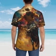 thumbnail image 4 of Fotbe Colorful Bull Western Man Camisa Hawaiana para Hombre Unisex – Camisa Casual de Verano con Botones de Manga Corta de Algodón y Lino,Small, 4 of 7