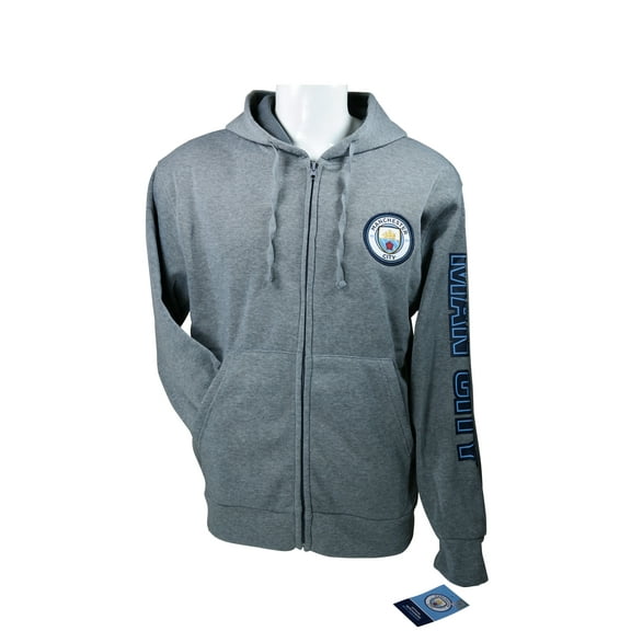 Manchester City F.C. Zipper Front Fleece Jacket Sweatshirt Official License Soccer Hoodie Large 010