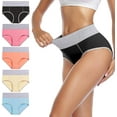 thumbnail image 6 of YAZI Women's Cotton Underwear High Waist Stretch Briefs Soft Underpants Ladies Full Coverage Panties 5 Pack, 6 of 10