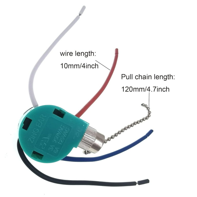 TWDRTDD Ceiling Fan Switch Zing Ear ZE-208S6,3 Speed 4 Wire