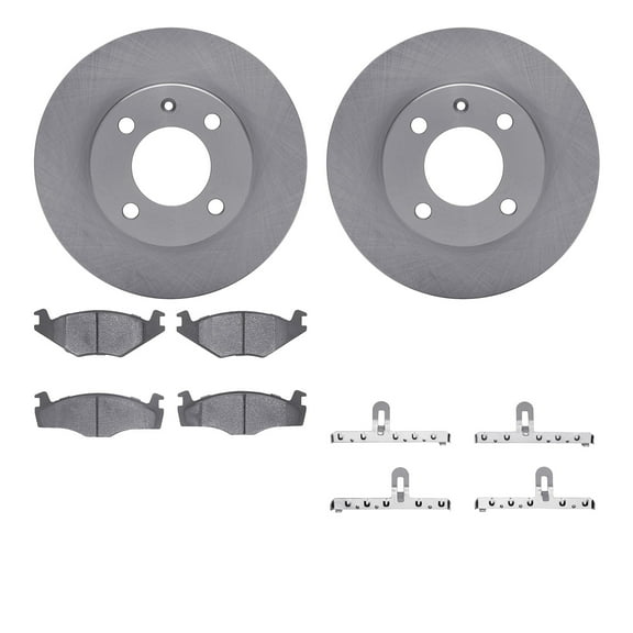 Dynamic Friction Company Front Brake Rotors with 5000 Advanced Brake Pads includes Hardware 6512-74083