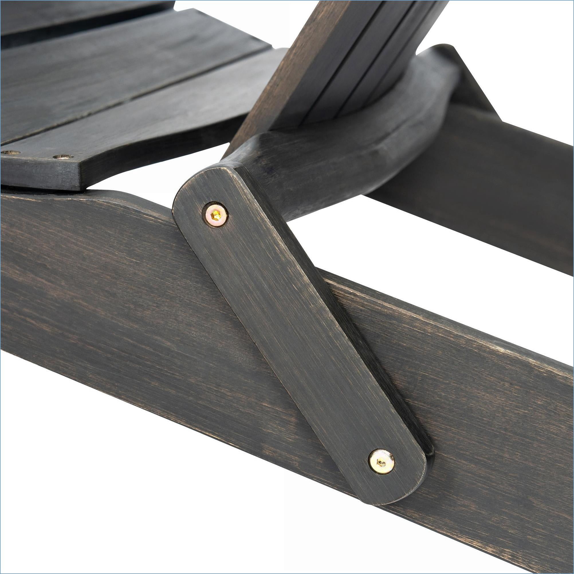 Outdoor Adirondack Chair | Rustic Foldable for Patio Backyard Porch | Acacia Wood | Slat Back