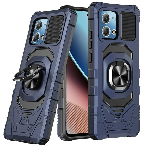Robotic Series Dual Layer Hybrid Case with Ring Grip for Motorola Moto G Stylus 5G 2023 - Blue