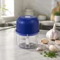 thumbnail image 5 of Mini Garlic Chopper with Stainless Steel Blades, USB Rechargeable Portable Food Mincer, Wireless Food Processor for Garlic, Chili, Spices, Food Kitchen Gadgets, Light Blue, 5 of 8