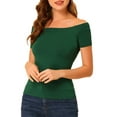thumbnail image 5 of Unique Bargains Women's Halloween Costume Short Sleeve Off Shoulder Crop Top L Dark Green, 5 of 7