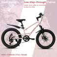thumbnail image 6 of Aukfa 20" Mountain Bike for Boys Girls, 7-Speed Kids Bike with Front Disc Brake,Pink, 6 of 8