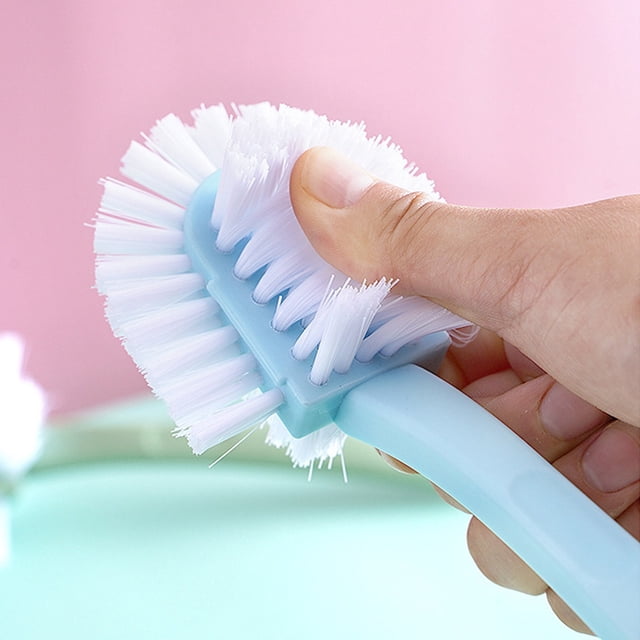 Brosse à Linge à Long Manche, Brosse à Chaussures à Poils Doux, Matériau Plastique, Poignée Confortable, Résistant aux Rayures, Multifonctionnel, pour Chaussures Tapis Ustensiles de Cuisine, Nettoyage en Profondeur
