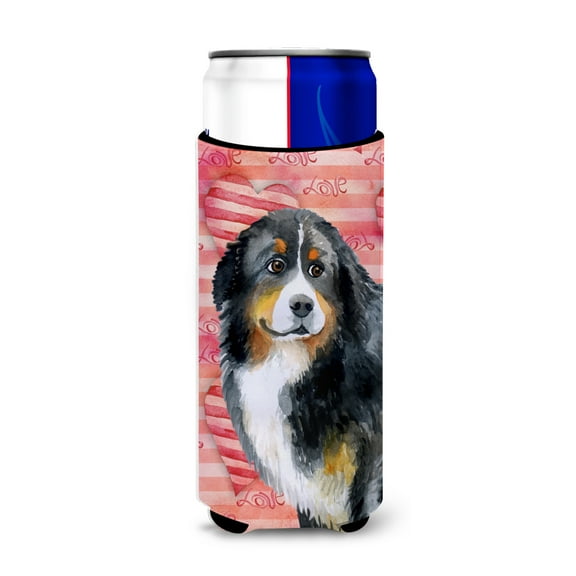 Carolines Treasures BB9732MUK Bernese Mountain Dog Love Michelob Ultra Hugger for slim cans Slim Can multicolor