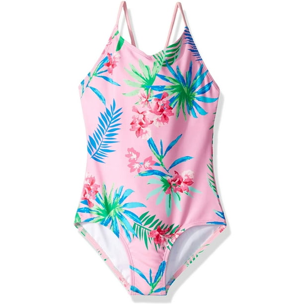 Kanu Surf Girls Daisy Beach Sport 1-Piece Swimsuit 4 Leonie Floral Pink ...