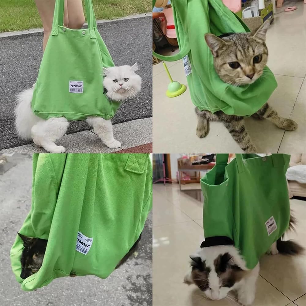 Cat Walking Bag Carrier with Leg Holes,Portable Pet Cat Carrier Tote for Easy Travel,,Cat Bag, Bag Carrier Walker with Leg Holes,with Secure Restraint System,for Traveling or Shopping