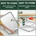 thumbnail image 5 of Baking Pan with Rack Set 4, 12" x 10" x 1", Stainless Steel Toaster Oven Baking Pan with Cooling Rack, Healthy & Non Toxic, Easy Clean& Mirror Finish, Dishwasher Safe - (2 Pans + 2 Racks), 5 of 7