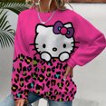 thumbnail image 1 of Sudadera estampada de Hello Kitty para mujer, sudadera con capucha navideña para mujer, ropa con estampado Y2K, suéter informal de cuello redondo, 1 of 1