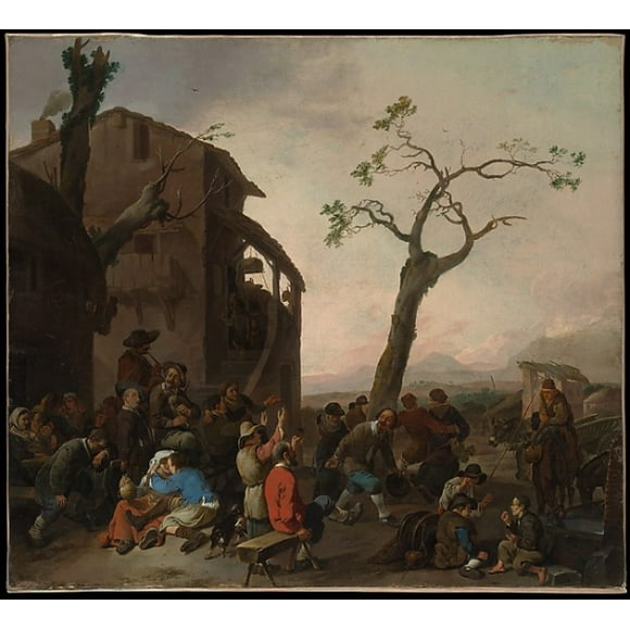 Peasants Dancing Poster Print by Johannes Lingelbach (Dutch, Frankfurt 1622 �1674 Amsterdam) (18 x 24)