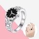 thumbnail image 5 of EeaseMX Anillo con forma de reloj para pareja, elegante y creativo, para fiesta, cumpleaños, boda, promesa, joyería, decoración, regalo, talla 9 (plata), 5 of 7