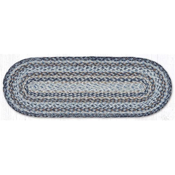 Earth Rug 13 x 36 in. Denim Braided Jute Table Runner
