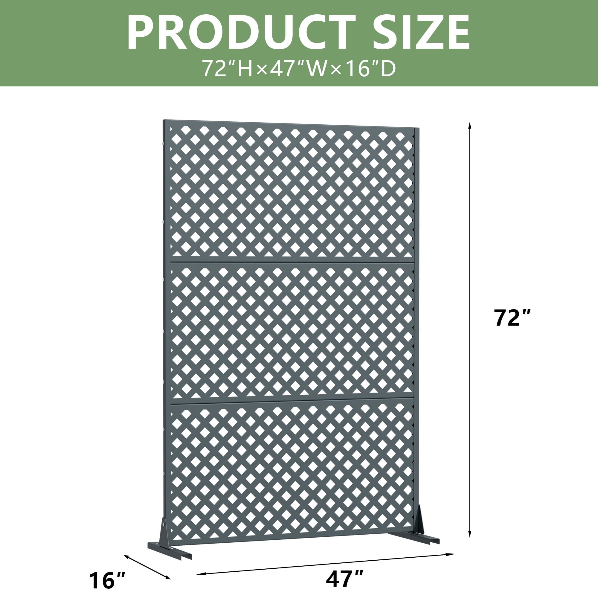 MAYEERTY 72*47in Outdoor Privacy Screen, Durable Metal Privacy Fence, Deck Privacy Panel for Patio, Balcony, Garden