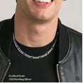 thumbnail image 3 of Men's 5.5mm 150 Gauge Figaro Chain Solid .925 Sterling Silver Necklace , 22" inches, 3 of 7
