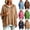 Khaki, variant on Tops for Women, Pullover Sweaters for Women Hooded Side Slit Ribbed 3/4 Sleeve Sweaters, Drawstring, Batwing Sleeve, Soft and Comfort Fabric, Drop Shoulder