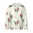 thumbnail image 2 of Uemuo Christmas Pug Dog Pattern Women's Full Zip UPF 50+ Sun Protection Hoodie Jacket Long Sleeve Sun Shirt Hiking Outdoor Performance with Pockets-3X-Large, 2 of 9