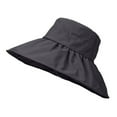 thumbnail image 4 of QASIEATN Bucket Hat for Women Fisherman Hat Foldable Solid Color Vinyl Heat Anti Sun Hat Outdoor Supply, 4 of 4