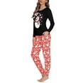 thumbnail image 2 of Suhoaziia Pajamas for Women Set Pants Lightweight HO HO HO Nightwear Suit Stretchy Elastic Pj Set 2 PCS L Long Sleeve Top & Pants Polyester Pjs Ladies Soft Lounge Wear, 2 of 5