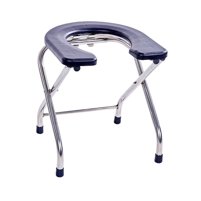 Asiento De Inodoro Plegable Portátil Silla De Inodoro Para Viajes Pesca Camping Negro Sunnimix Asiento de inodoro en cuclillas
