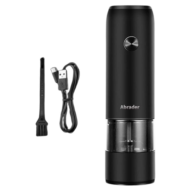 Bewildely Molinillo de pimienta eléctrico alimentado por batería, interfaz USB ajustable de 6 velocidades, accesorios para molinillo de cocina para el Cocina y Comedor Negro Bewildely HA082946-02B