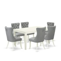East West Furniture 7 Piece Dining Table Set Contains a Rectangle Modern Dinette Table