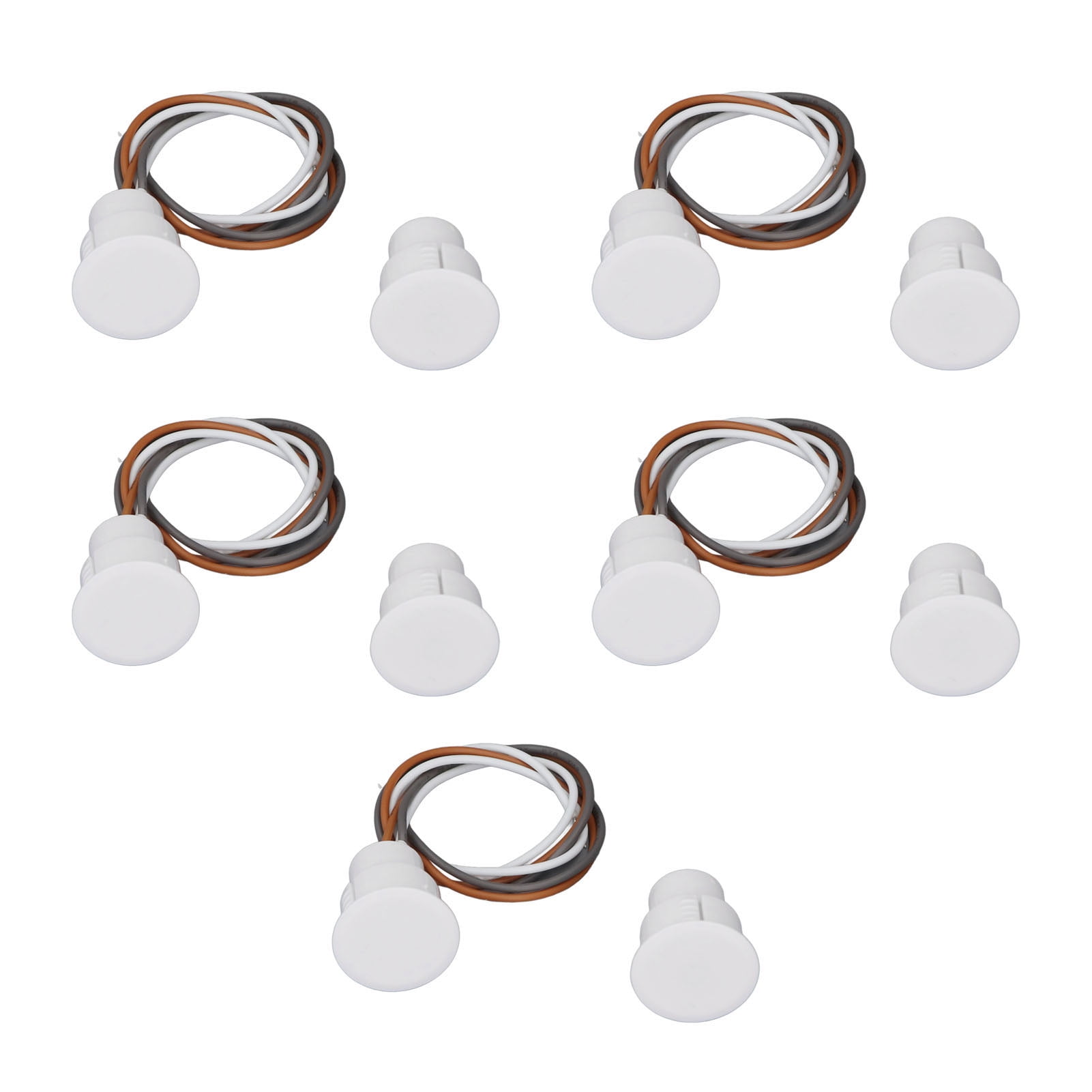 Recessed Wired Door Window Security Alarm Sensor Magnetic Reed Switch DC100V Normally Open Closed NC NO Home Burglar Safety Contact Switch System - 5 Sets / 10 Inches