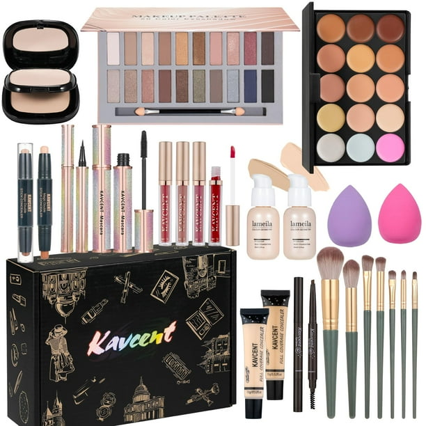 Set de maquillaje Kit de maquillaje para mujeres Kit completo Juegos de maquillaje para adolescentes Regalo para mujeres Paleta de sombras de ojos Brillo de labios Base Corrector Kits de maquillaje Fo