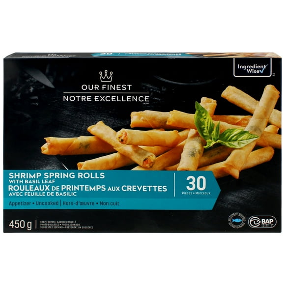 Rouleaux de printemps aux crevettes avec feuille de basilic Notre Excellence 450 g