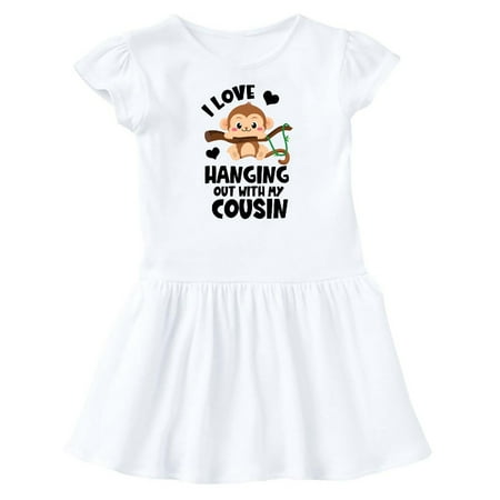 

Inktastic Monkey I Love Hanging out with My Cousin Gift Baby Girl Dress