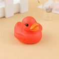 thumbnail image 3 of Cute Mini Yellow Rubber Ducks - Bathing Floating Ducky - Baby Shower Toys - Red Color, 3 of 4