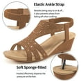 thumbnail image 3 of Ecetana Womens Wedge Sandals Open Toe Wedges Elastic Ankle Strap Platform Sandals Shoes, 3 of 6