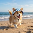 thumbnail image 6 of Stylish Dog Sun Hat For Small Dogs Lightweight Polyester Pet Cap With Adjustable Chin Strap For Outdoor Beach Park Walks UV Protection In Duck Cow Check And Blue, 6 of 9