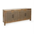 thumbnail image 2 of Treasure Trove Augustine Brown & Jute Four Door Wood Credenza, 2 of 8