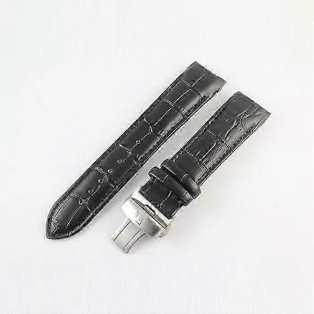 23mm COUTURIER Series T035439A T035617A T035439.617 Genuine Leather curved end Watch Band Strap Bracelet+Silver Butterfly Buckle For T035