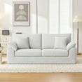 thumbnail image 4 of EOP 89.8" Wide Cloud Compression Sofa, Full Sponge Loveseat with Deep Seat, Upholstered Couch with 4 Pillows, No Assembly Required for Small Living Spaces, Beige, 4 of 10