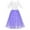 Purple, variant on Girls Dress 2PC Set White Floral Lace Glitter Tulle Skirt 3/4 Sleeve 6 Years