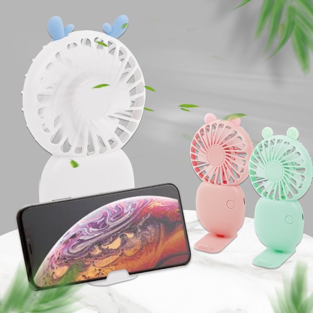 3 En 1 Mini Ventilador Plegable De Mano/Banco De Energía 5000mah/Soporte Para Teléfono Móvil Portátil USB De Alimentación Silenciosa