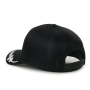 Pabst Blue Ribbon Logo Structured Trucker Hat, Black, Hops-Print Visor, Adjustable Snapback
