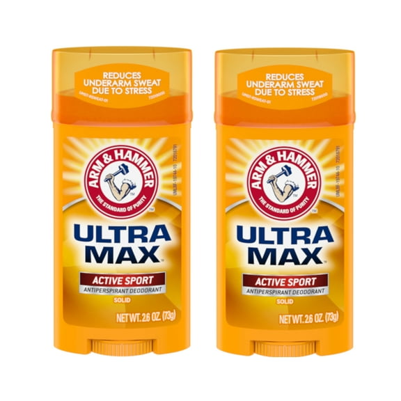 Arm & Hammer Ultramax Antiperspirant Deodorant for Men, Invisible Solid, Active Sport, 2.6 oz