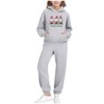 thumbnail image 3 of Piuwrlz Toddler Sweatsuits Sets 2pcs Girls Jogger Set Pocket Christmas Round Neck Sweats and Sweatpants Gray Size 4 Years, 3 of 9