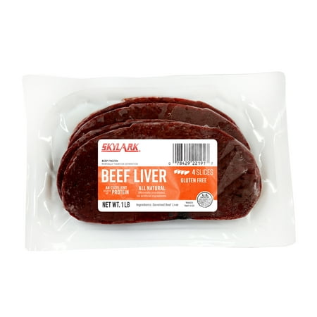 Skylark Frozen Beef Liver 4 Slices, 1 lb